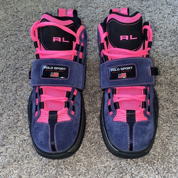 Polo Sport Ralph Lauren PS 100 SK HTL Strap Suede Mid Sneaker New Size 9.5 Neon main image 4